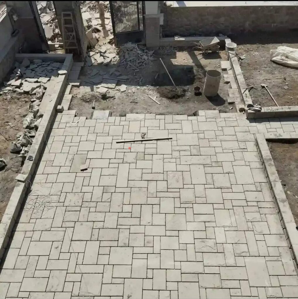 اجرای سنگ لاشه سنگ ورقه ای