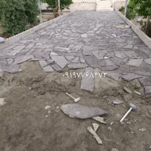 اجرای سنگ لاشه کف عصری دیوار پله