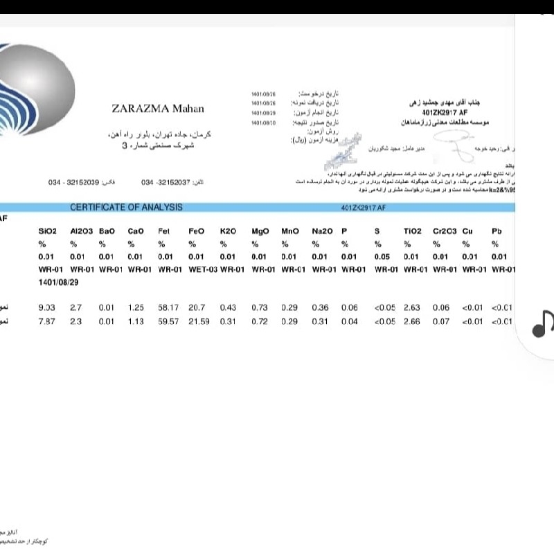 کنسانتره سنگ آهن